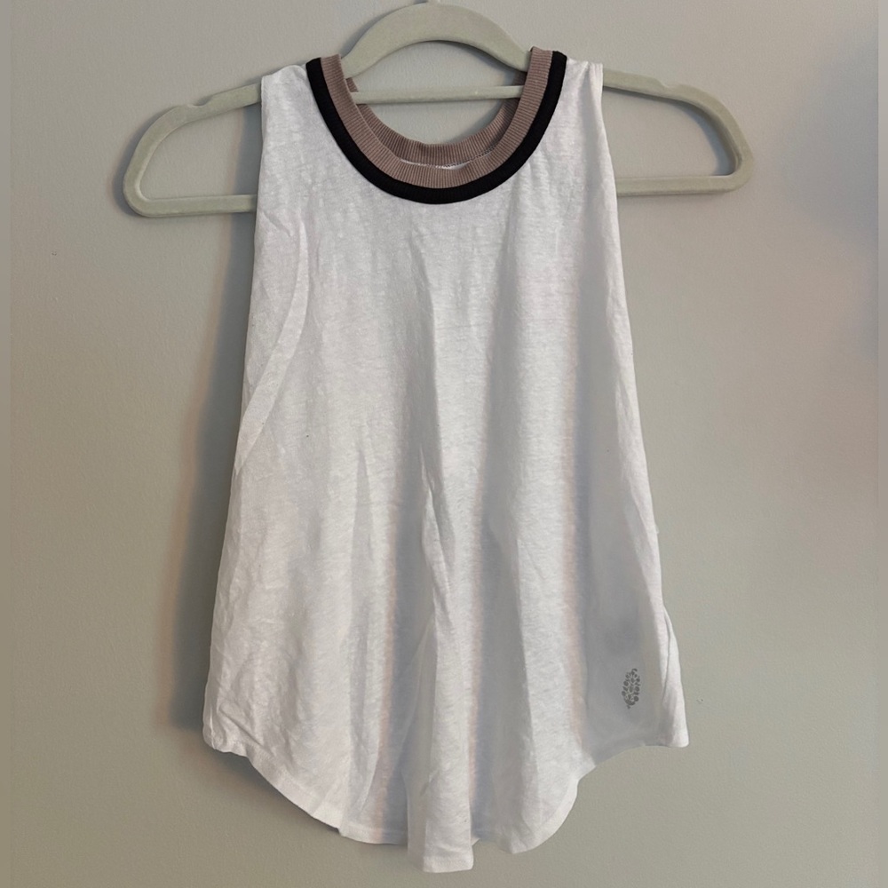 FP Movement by Free People White and Brown Tank Top